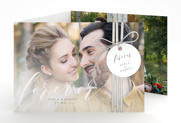 Hochzeitseinladung Promise A6 Doppel-Klappkarte hochglanz