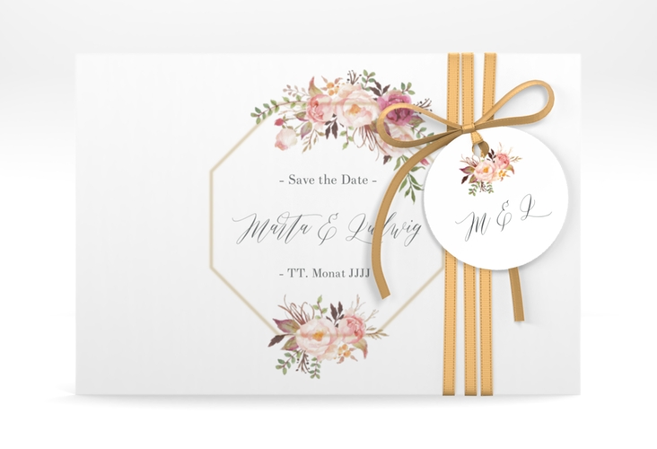 Save the Date Deckblatt Transparent "Prachtvoll" DIN A6 Deckblatt transparent weiss