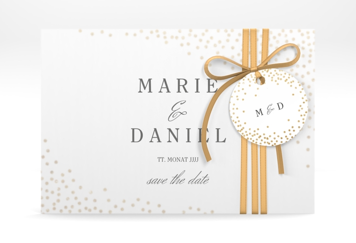 Save the Date Deckblatt Transparent "Glitter" DIN A6 Deckblatt transparent weiss