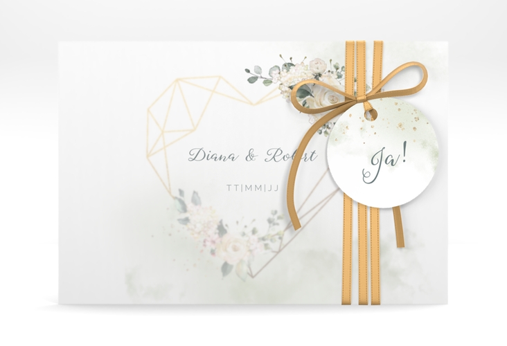 Save the Date Deckblatt Transparent "Adore" A6 Deckblatt transparent gruen