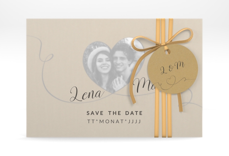 Save the Date Deckblatt Transparent "Herzensbund" DIN A6 Deckblatt transparent