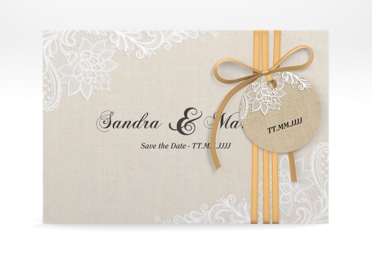 Save the Date Deckblatt Transparent "Lace" A6 Deckblatt transparent