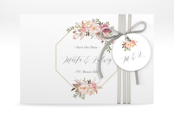 Save the Date Deckblatt Transparent "Prachtvoll" DIN A6 Deckblatt transparent weiss