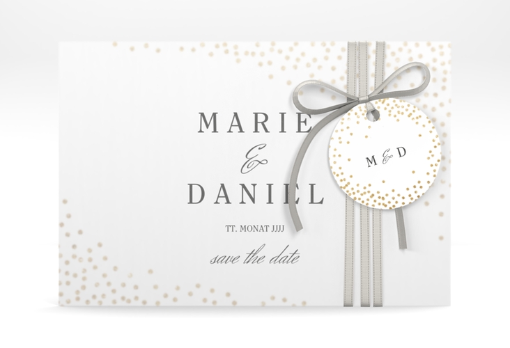 Save the Date Deckblatt Transparent "Glitter" DIN A6 Deckblatt transparent weiss