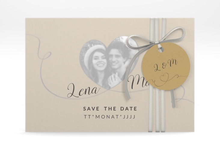 Save the Date Deckblatt Transparent "Herzensbund" DIN A6 Deckblatt transparent