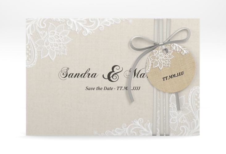 Save the Date Deckblatt Transparent "Lace" A6 Deckblatt transparent