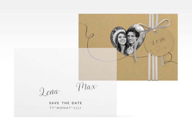 Save the Date Deckblatt Transparent "Herzensbund" DIN A6 Deckblatt transparent