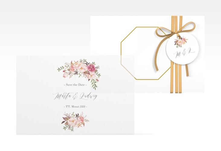 Save the Date Deckblatt Transparent "Prachtvoll" DIN A6 Deckblatt transparent weiss