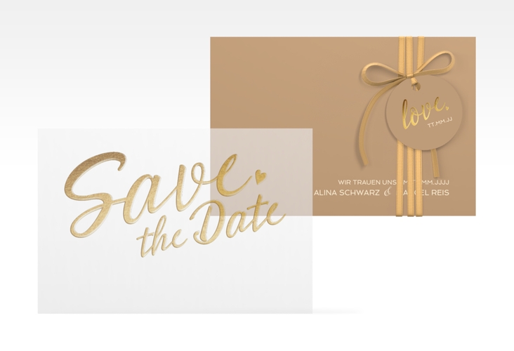 Save the Date Deckblatt Transparent "Glam" DIN A6 Deckblatt transparent
