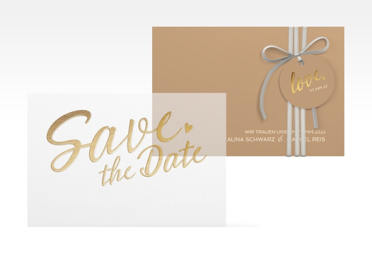 Save the Date Deckblatt Transparent "Glam" DIN A6 Deckblatt transparent