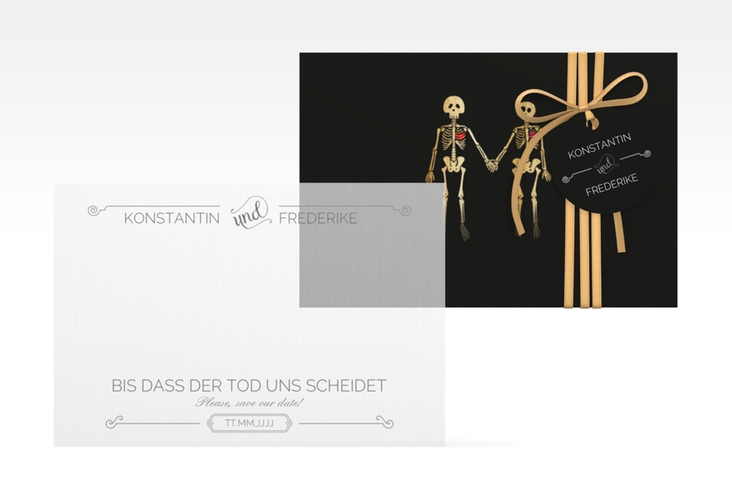 Save the Date Deckblatt Transparent "Bones" DIN A6 Deckblatt transparent