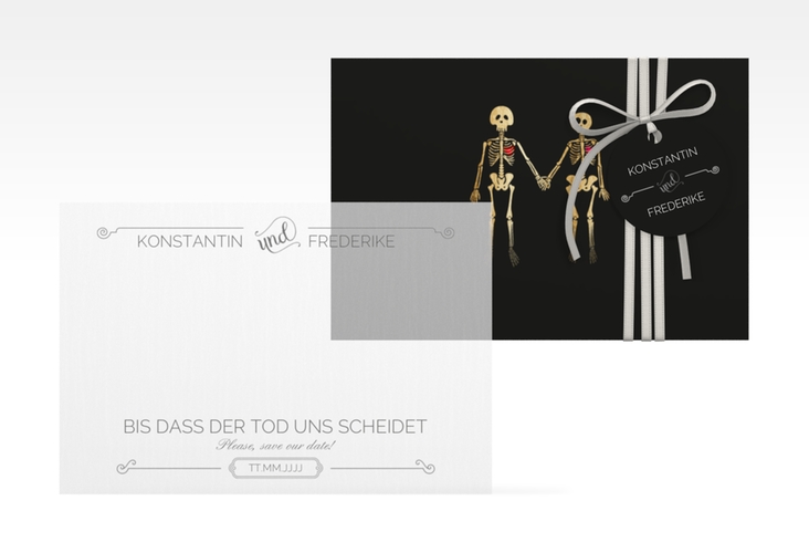 Save the Date Deckblatt Transparent "Bones" DIN A6 Deckblatt transparent
