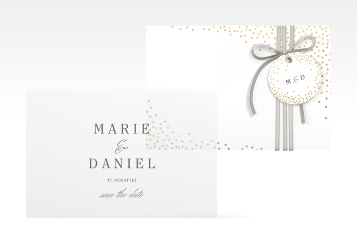 Save the Date Deckblatt Transparent "Glitter" DIN A6 Deckblatt transparent weiss