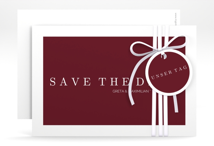 Save the Date-Karte Simply A6 Karte quer rot