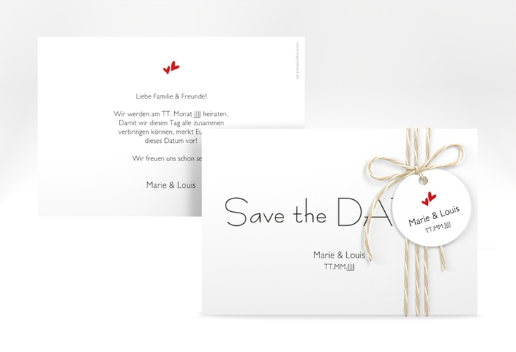 Save the Date-Karte Hochzeit "Twohearts" DIN A6 quer
