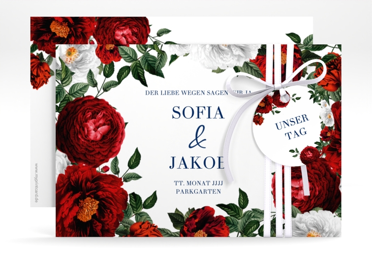 Save the Date-Karte Florista A6 Karte quer weiss hochglanz