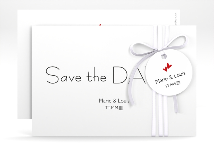 Save the Date-Karte Hochzeit Twohearts A6 Karte quer hochglanz