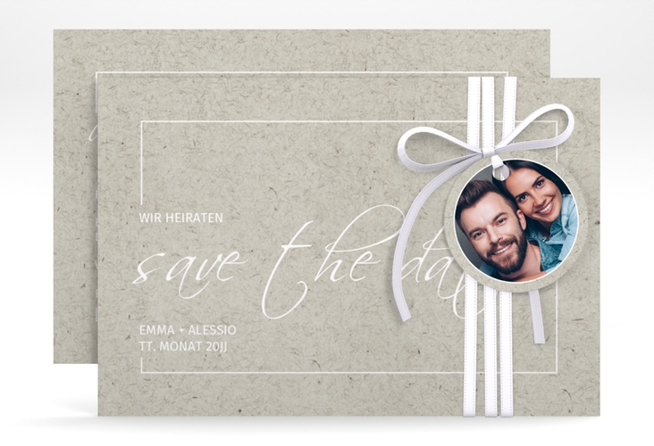 Save the Date-Karte Simple Line A6 Karte quer grau