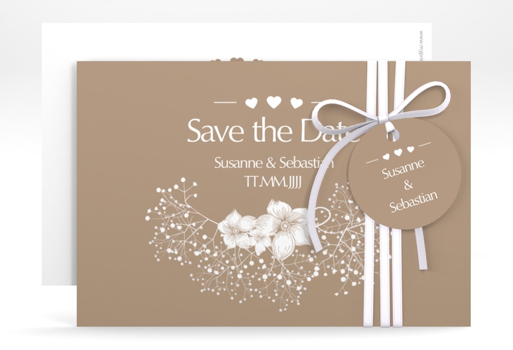 Save the Date-Karte Hochzeit Jena A6 Karte quer braun