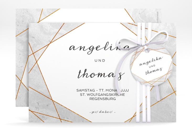 Save the Date-Karte Asymmetry A6 Karte quer grau