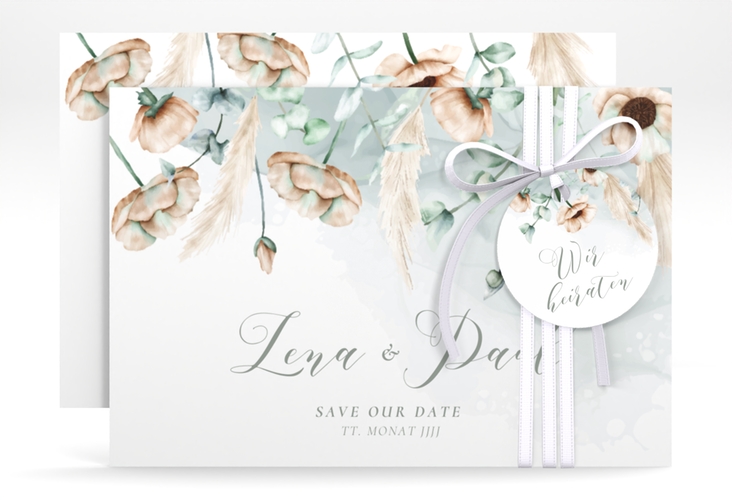 Save the Date-Karte Anemone A6 Karte quer