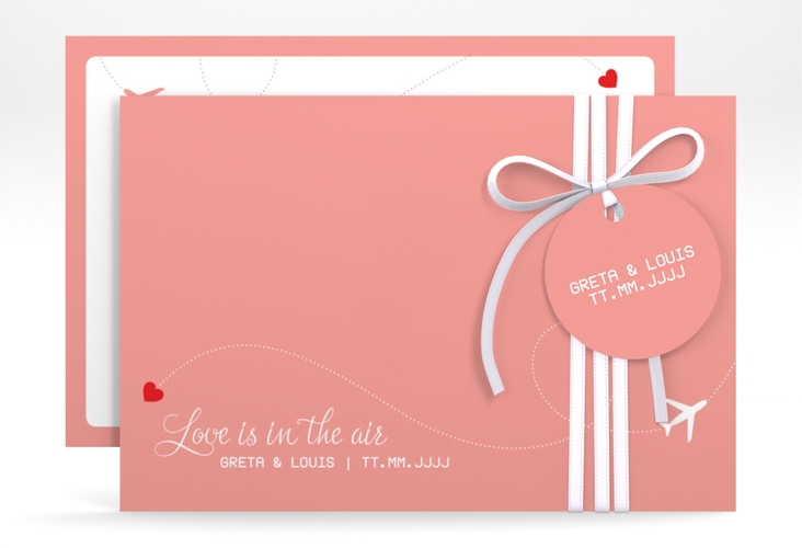 Save the Date-Karte Weddingpass A6 Karte quer rosa