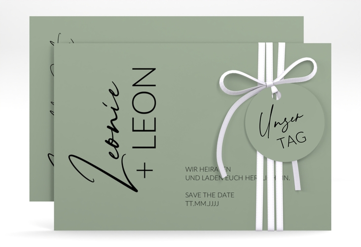 Save the Date-Karte Your Name A6 Karte quer gruen
