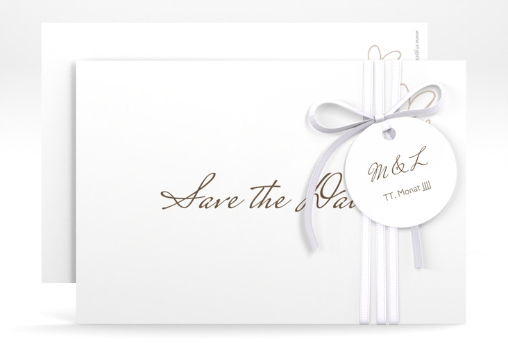 Save the Date-Karte Purity A6 Karte quer weiss