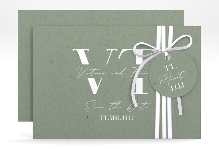 Save the Date-Karte Everlasting A6 Karte quer mit großen Initialen