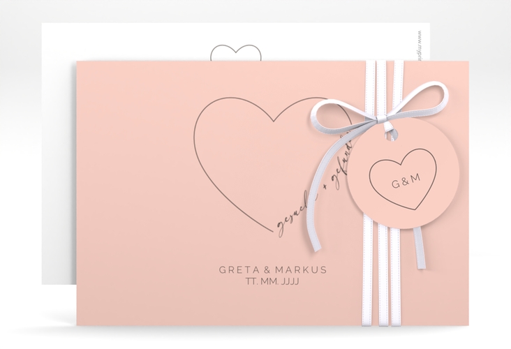 Save the Date-Karte Lebenstraum A6 Karte quer rosa