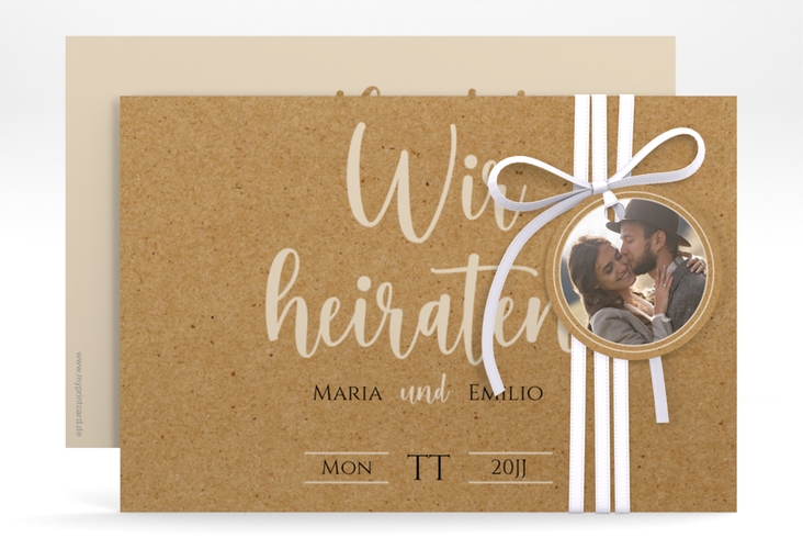Save the Date-Karte Noble A6 Karte quer hochglanz mit elegantem Schriftzug