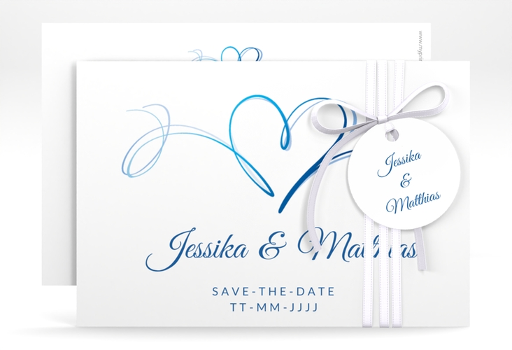 Save the Date-Karte Envie A6 Karte quer blau