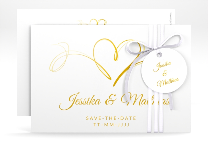 Save the Date-Karte Envie A6 Karte quer gold