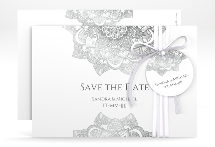 Save the Date-Karte Hochzeit Delight A6 Karte quer grau hochglanz