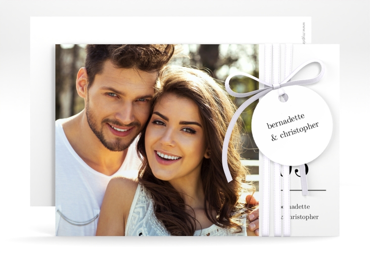 Save the Date-Karte Minimal A6 Karte quer weiss hochglanz