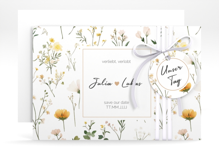 Save the Date-Karte Blumenwiese A6 Karte quer bunt hochglanz