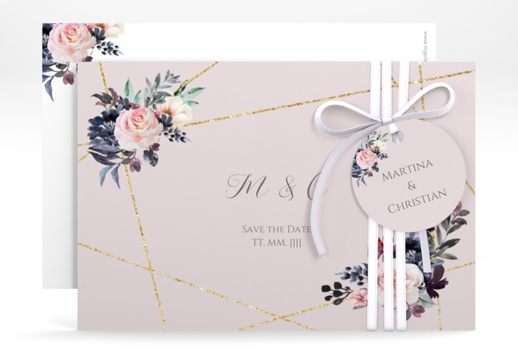 Save the Date-Karte Azalie A6 Karte quer