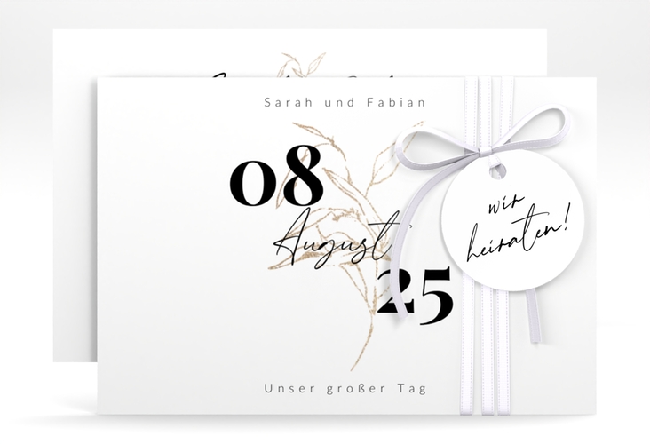 Save the Date-Karte Seed A6 Karte quer weiss