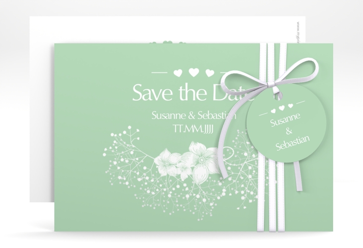 Save the Date-Karte Hochzeit Jena A6 Karte quer mint hochglanz
