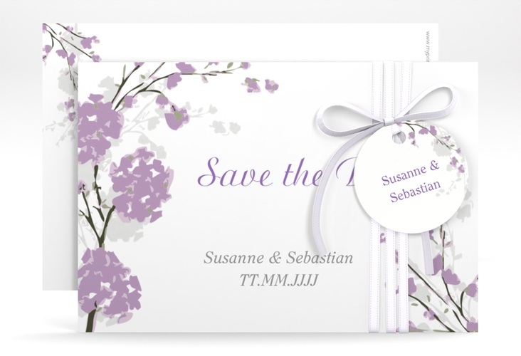 Save the Date-Karte Hochzeit Salerno A6 Karte quer flieder