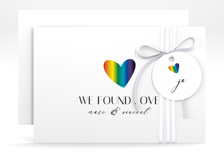 Save the Date-Karte Liebesbote A6 Karte quer bunt