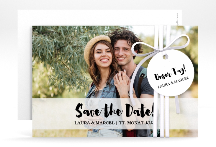 Save the Date-Karte "Mirage" DIN A6 quer weiss