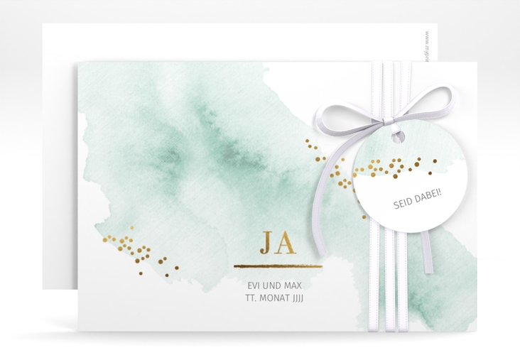 Save the Date-Karte Pastell A6 Karte quer mint