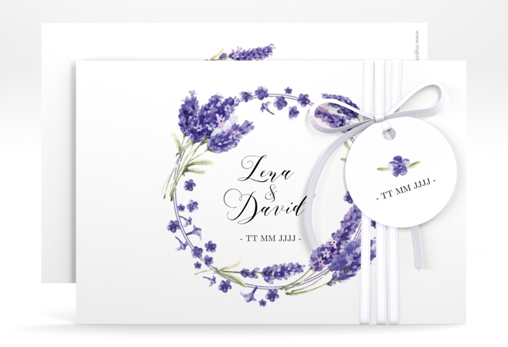 Save the Date-Karte Lavendel A6 Karte quer