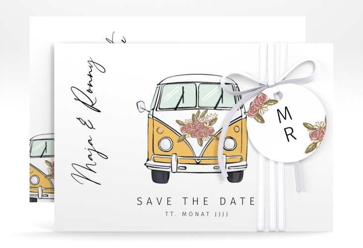 Save the Date-Karte Hochzeitsbulli A6 Karte quer