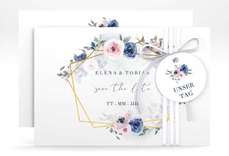 Save the Date-Karte Dustyblue A6 Karte quer