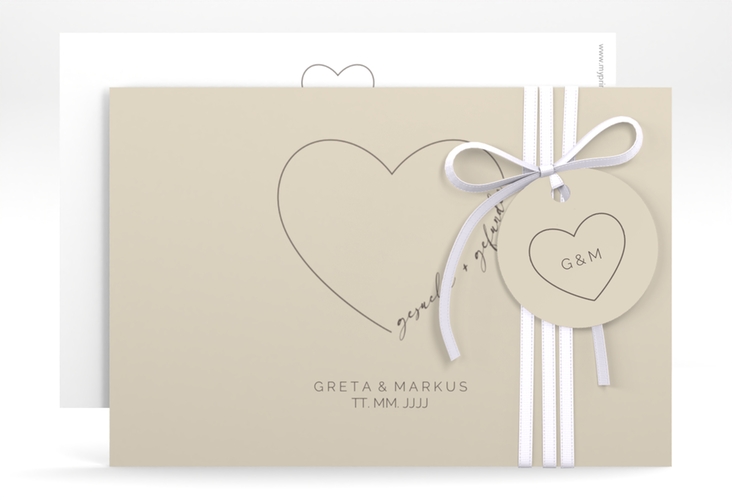 Save the Date-Karte Lebenstraum A6 Karte quer beige hochglanz