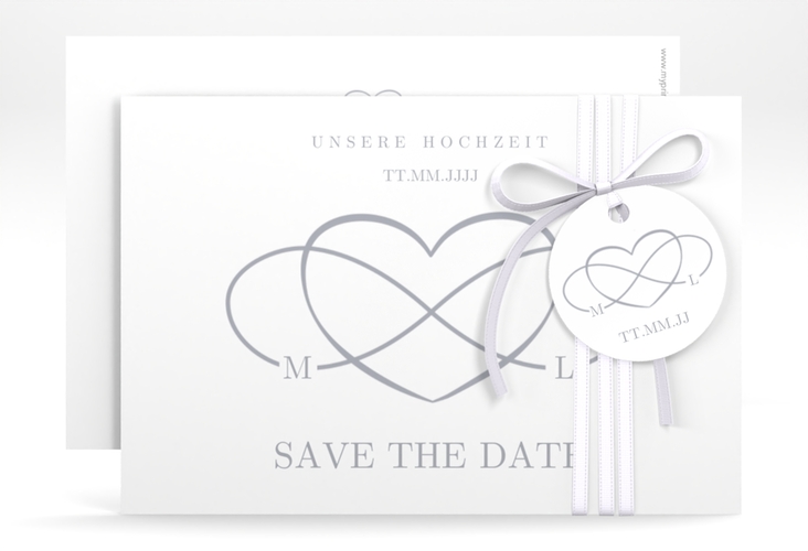 Save the Date-Karte Infinity A6 Karte quer grau hochglanz