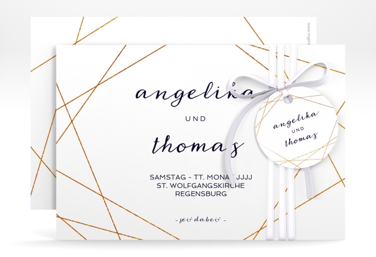 Save the Date-Karte Asymmetry A6 Karte quer weiss