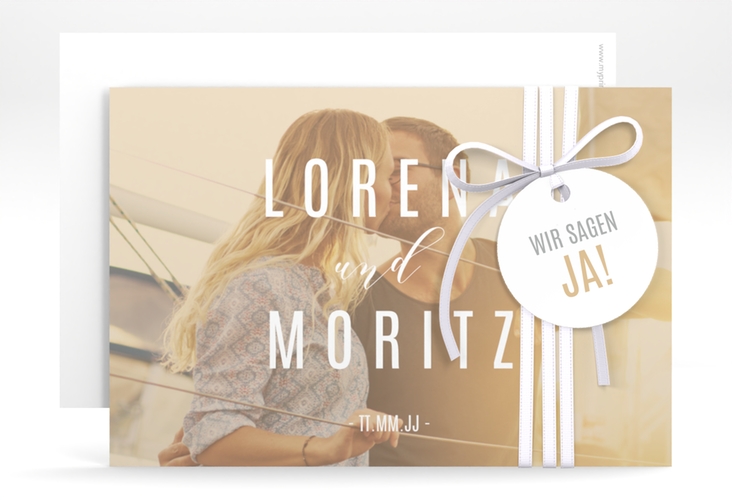 Save the Date-Karte Memory A6 Karte quer beige